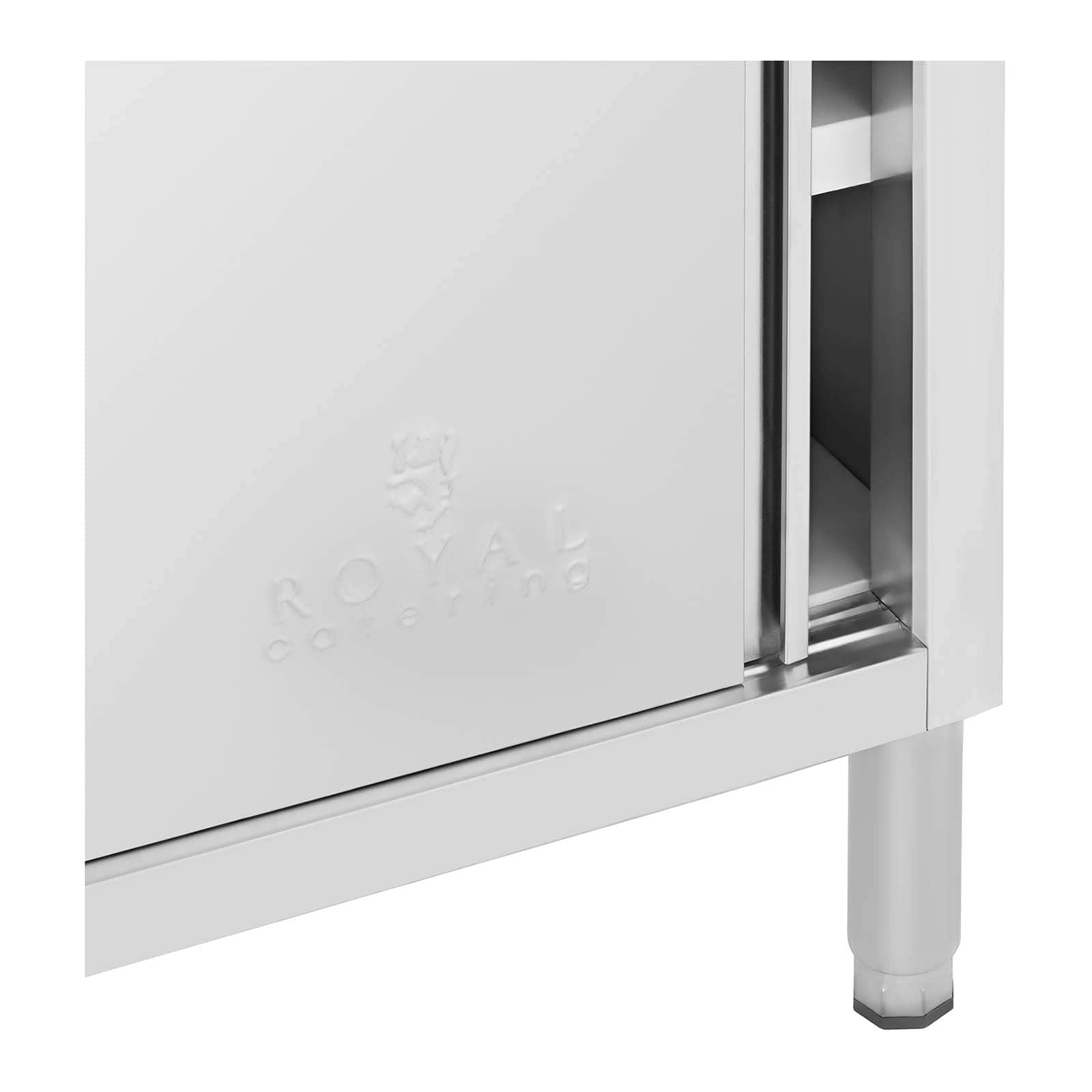 Royal Catering Mueble Neutro en Acero Inoxidable Armario RCAT-100/50-WTP (Capacidad: 330 kg, Superficie de trabajo: 100 x 50 cm, 2 puertas correderas)