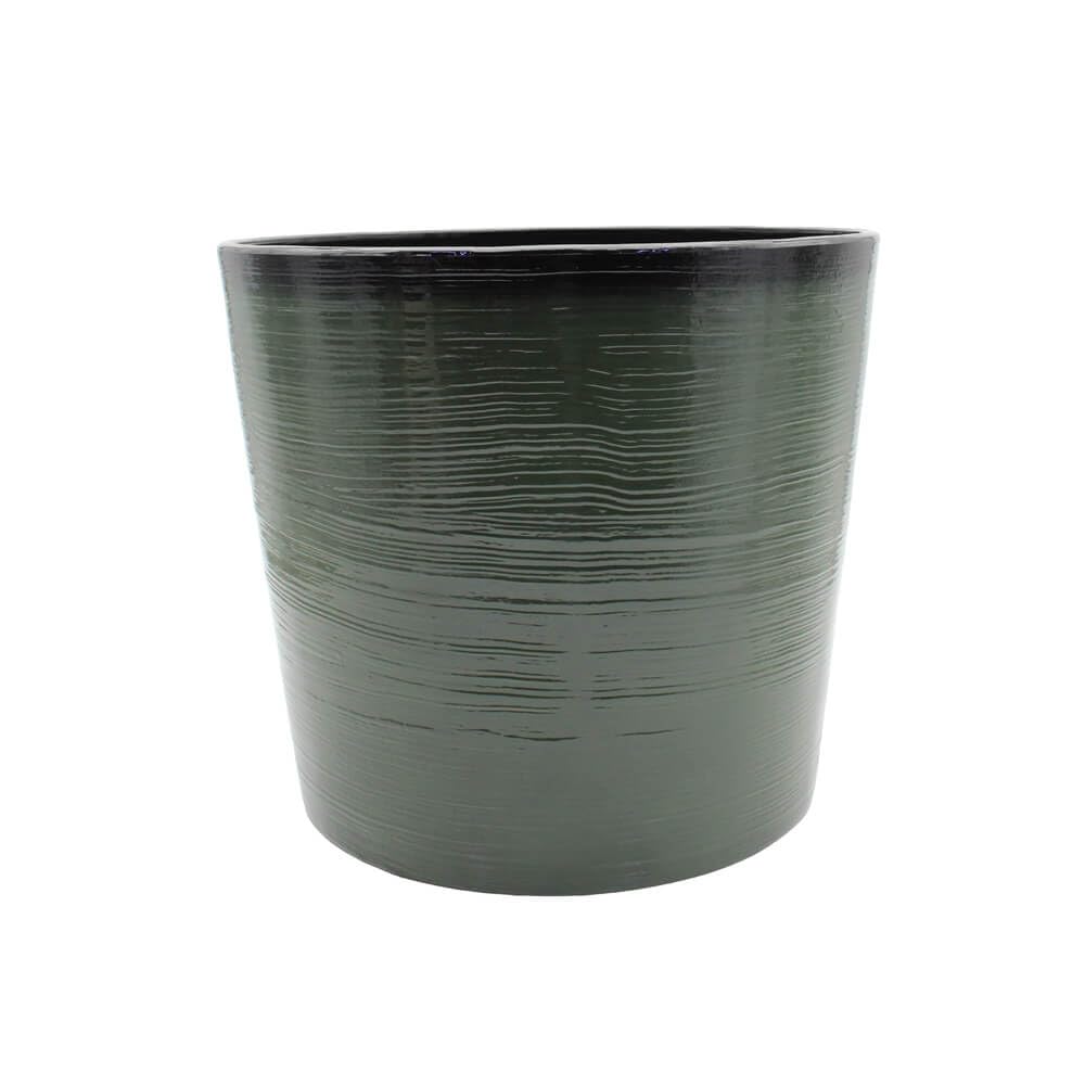 Gardening Naturally Deep Green Banyan Recycled Ceramic-Effect Planter – Uv And Frost Resistant, 35.5Cm X 40Cm By Flowersea (Deep Green)