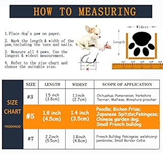 YAODHAOD Dog Shoes, Dog Boots Paw Protector, Winter Warm Comfortable Soft Soled Dog Skidproof Sneakers with Reflective Straps, for Small Dog (Size 5: 1.9"x1.5" (LW), Red)