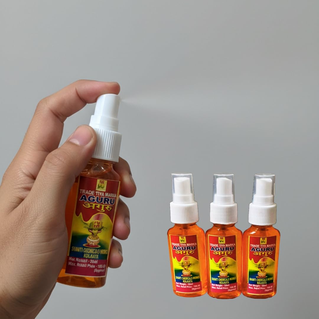 Aguru Spray for Pooja 50 ml each (pack of 3), This Aguru Perfume for Puja-image-27