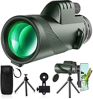 80x100 Monocular-Telescope Low Night Vision Monoculars High Definition for Adults High Powered with Smartphone Adapter Telescope Hunting Wildlife Bird Watching Travel Camping Hiking