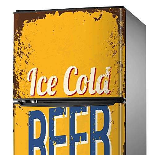 MEGADECOR Adesivo decorativo per frigorifero con motivo 'Ice Cold Beer', varie misure, 185 cm x 60 cm