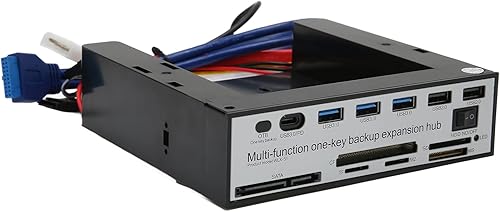 GOWENIC Panel frontal de PC, tablero de medios, NGFF M.2 MSATA 16 TB OTB One Click Backup Multifuncional Desktop Computer Media Panel frontal USB