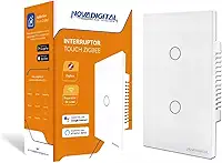 Interruptor Inteligente ZigBee 2 Botões Touch NovaDigital Branco Compatível Alexa Tuya Smart Life