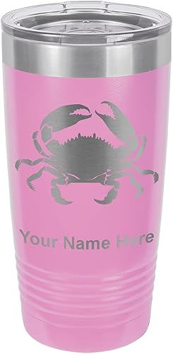 Miniatura 7 de LaserGram Vaso aislado al vacío de 20 onzas, cangrejo, grabado personalizado incluido (camuflaje verde)