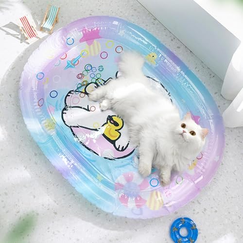 Tapis sensoriel d'eau pour chat rafraîchissant avec pompe de gonflage - 4