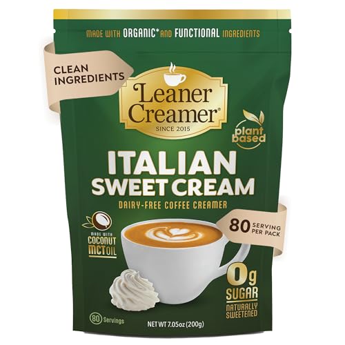Leaner Creamer Plant-Based Coffee Creamer with MCT Oil, 0g Sugar,