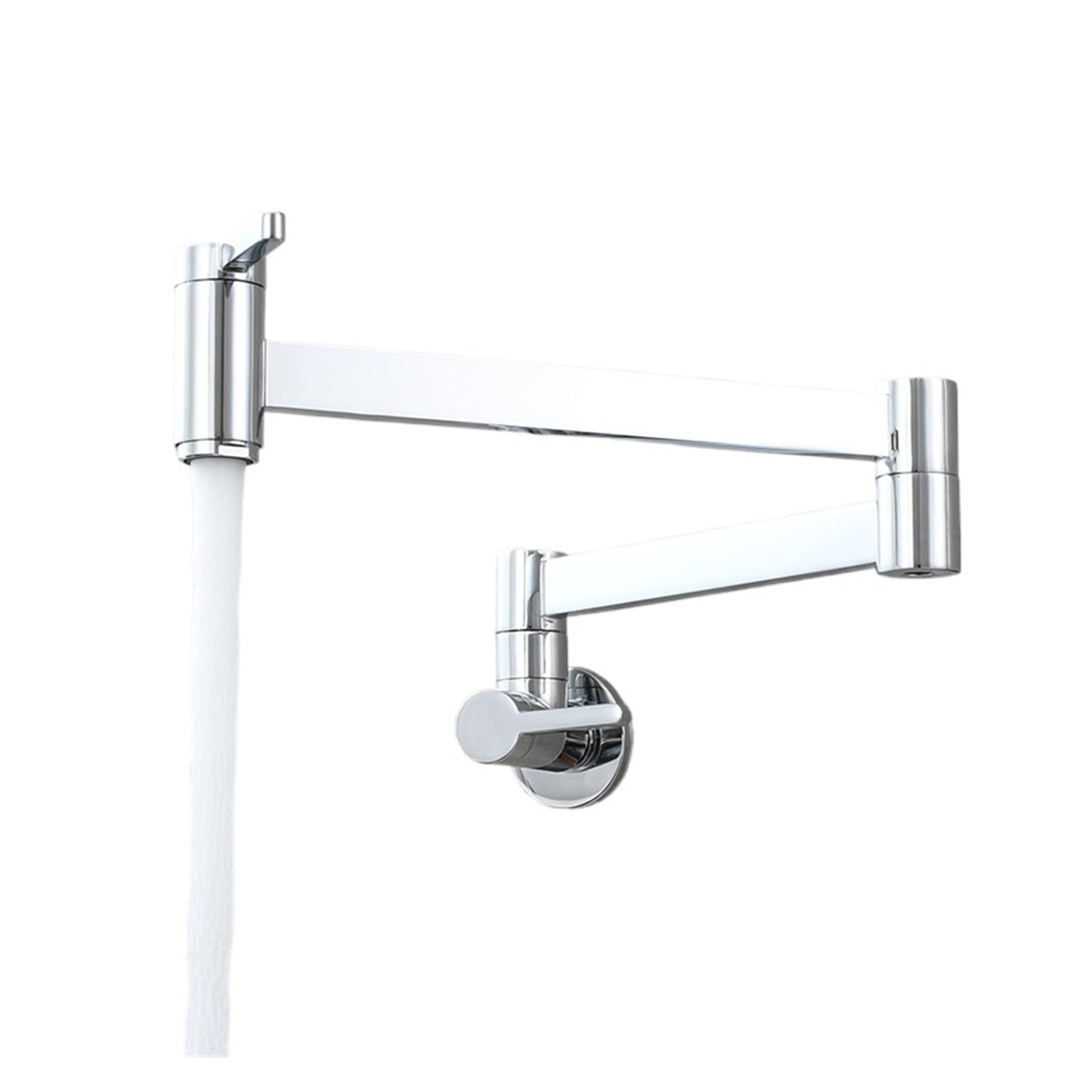 ZQFHSX Brass Kitchen Pot Filler Faucet 360 Rotatable Folding Lengthened with Double Joint Swing Arms Cold Only for Most Scenarios(Model A)