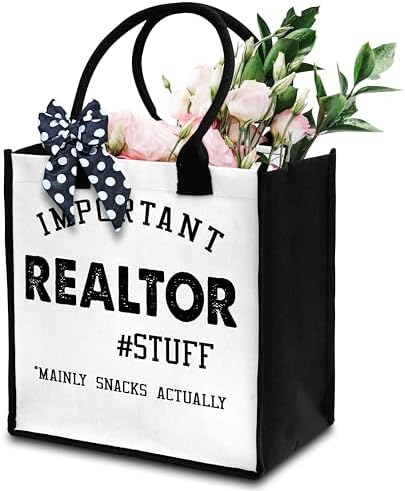 Realtor Tote Bag For Women, Canvas Tote For Working Traveling Sho...