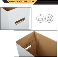 Vista 4 de Paquete de 3 cajas de almacenamiento para cómics, capacidad para 150-175 cómics, plegable, apilable, a prueba de humedad, cartón archivado