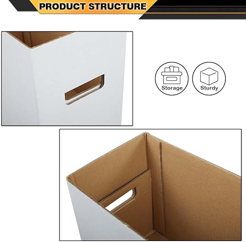 Miniatura 4 de Paquete de 3 cajas de almacenamiento para cómics, capacidad para 150-175 cómics, plegable, apilable, a prueba de humedad, cartón archivado