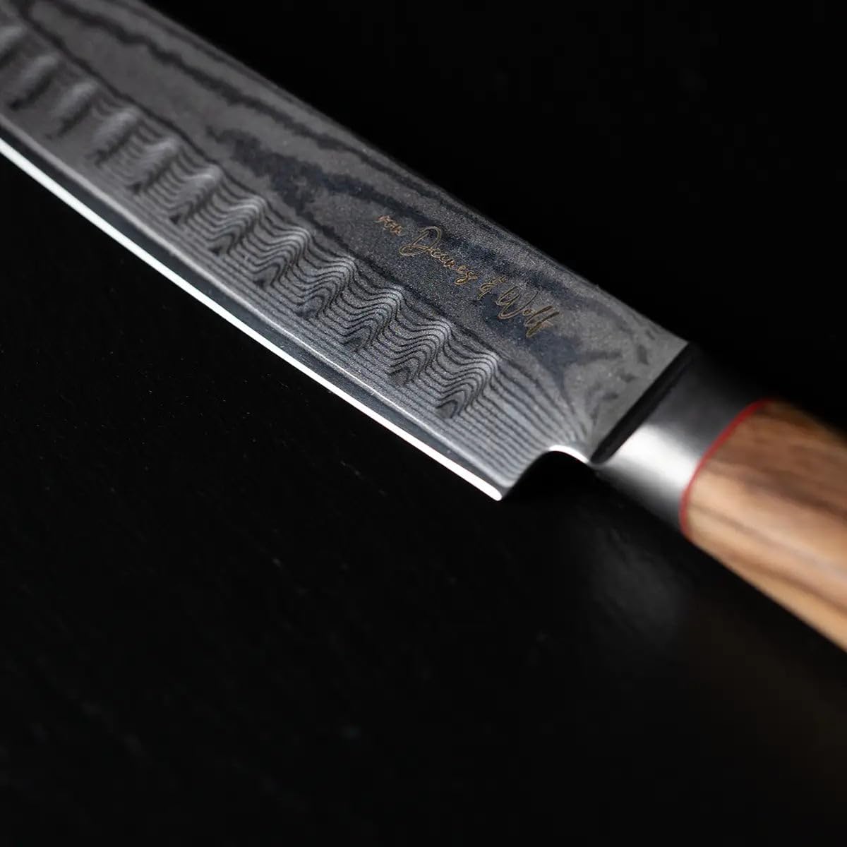 Kitchen Luxe Damast Schneidset Deluxe – Premium Tranchierbesteck mit 67-Lagen-Damastklinge HRC60 und Olivenholz-Griff | 2-tlg Tranchiermesser & Tranchiergabel in Geschenkbox
