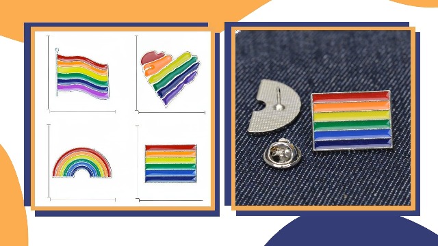 Spilla Arcobaleno Pride LGBTQ Progress – A Forma Di Cuore, Glitter Acrilico, Gay Lesbica Trans - 4