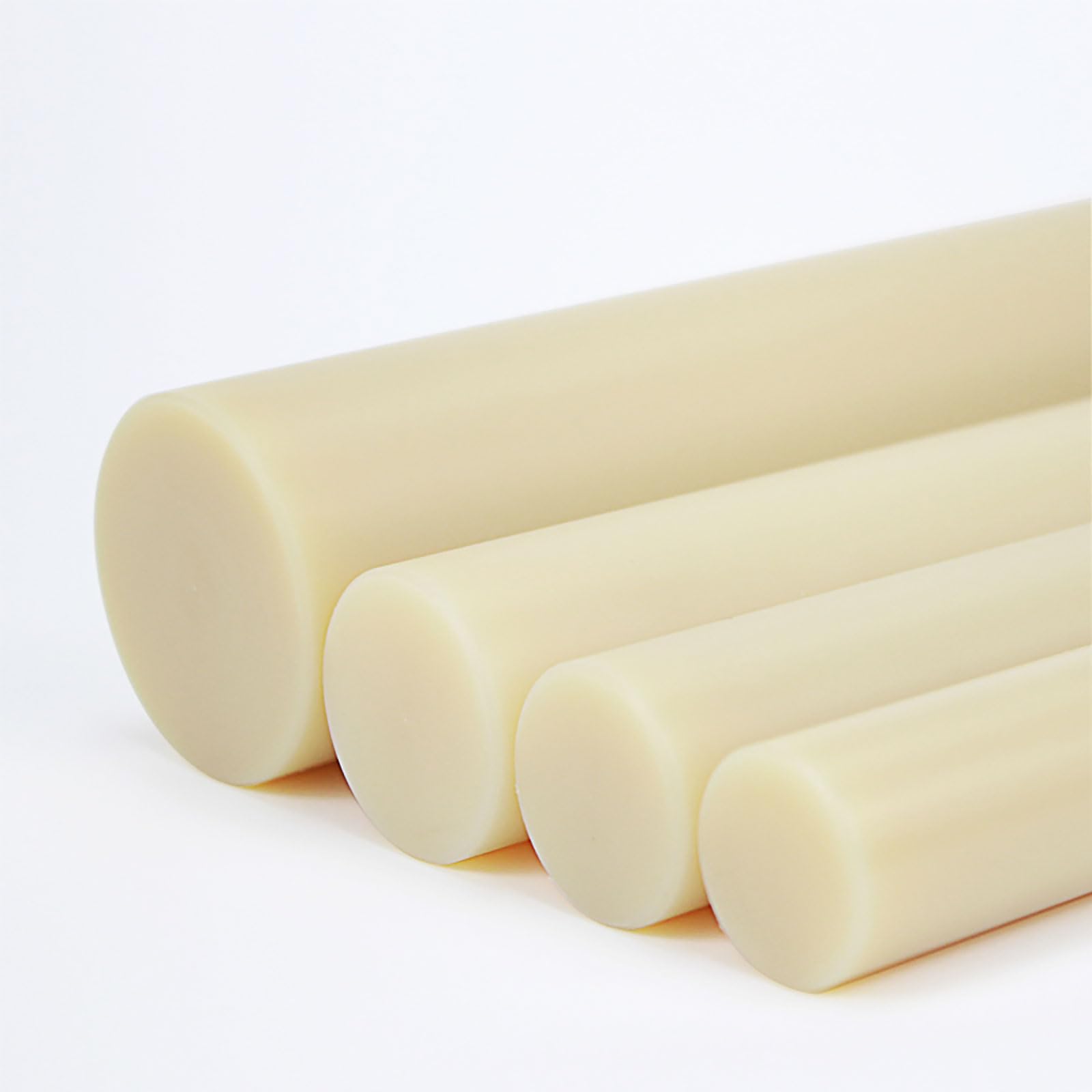 Barra de Nylon PA6 Beige 100cm Ø15–40mm Varilla Plástica Técnica para Piezas Industriales, Torneado CNC, Componentes Resistentes al Desgaste y Proyectos DIY,30mm