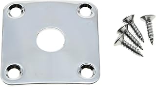 Dopro Chrome Metal Curved Base Bottom Jack Plate Square Jackplate fits Gibson LP Les Paul