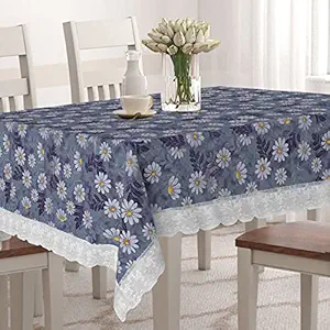 Star Weaves Dining Table Cover Big Size 8-10 Seater - Waterproof & Dustproof 8-10 Seater Table Cover with Lace 60x108 Inches KUM10