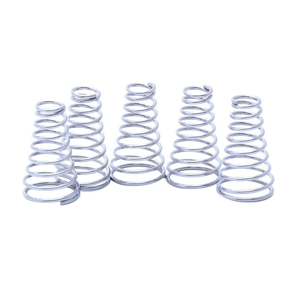 LOEASE 10pcs Wire Diameter 0.3mm/0.4mm/0.5mm/0.6mm/0.8mm Tower Spring Conical Compression Springs 304 Stainless Steel Height 15mm~76mm (Size : 10pcs 0.3 * 2.5-4.5 * 5mm)