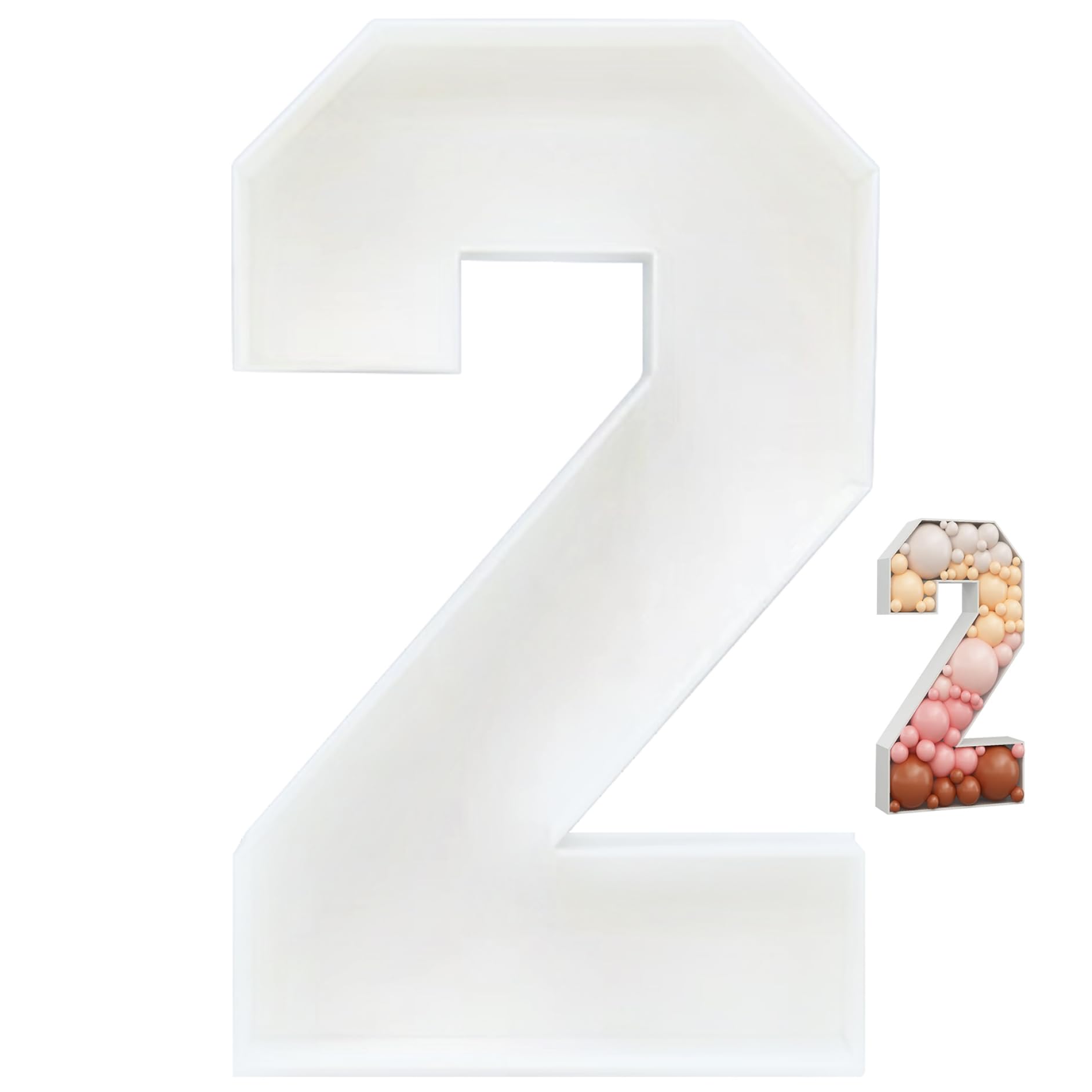 Numéro 2 pour ballons structure mosaïque géante de 90 cm style 1