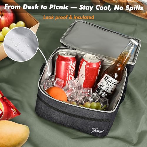 image for Tirrinia Reusable Lunch Box for Men Women, Insulated Lunch Bag Adult W