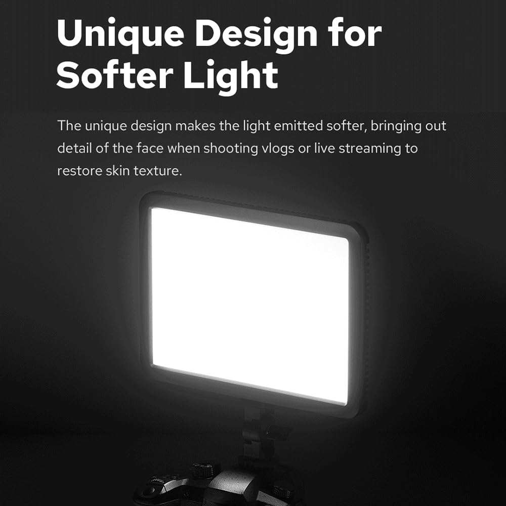 Godox LDP8Bi Luz de vídeo LED Panel de luz de fotografía 10W Luz de Relleno LED 2800K-6500K Temperatura Bicolor con Adaptador de Zapata fría para Vlog en Vivo
