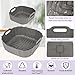 BYKITCHEN Silicone Air Fryer Liners for Ninja Crispi Portable Glass Airfryer, 2PCS Airfryer Liners for 4 QT & 6 Cup Glass Containers, Ninja Crispy Air Fryer Cooking System Accessories(Gray)