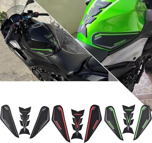 SHINKXMT Motorcycle Accessories Non-slip Side Fuel Gas Tank Pads Protector for KA&WA&SA&KI NINJA 500 SE NINJA500 Z500 2024 2025 Waterproof Rubber Tank Protection (Red)