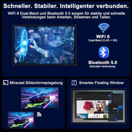 Tablet 10 Zoll mit Tastatur und Maus, Android 15 mit Gemini AI, Schwarz – Ansicht 5