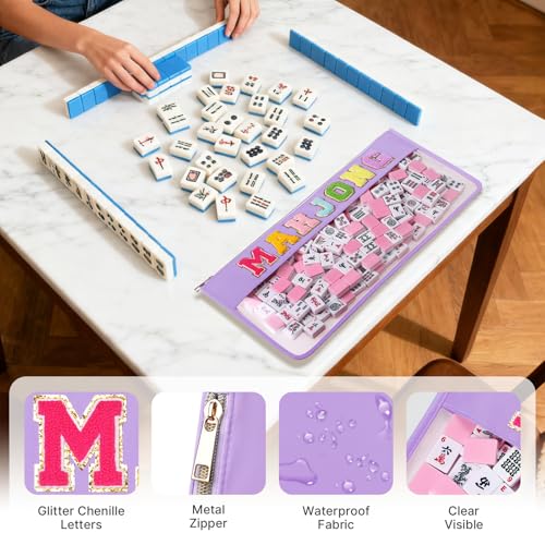 Bolsa Transparente para Fichas de Mahjong, Color Morado miniatura 5