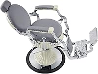 Vista 15 de Dir Silla de peluquero hidráulica resistente, sillas diseñadas antiguas de la barbería Mikado, negro