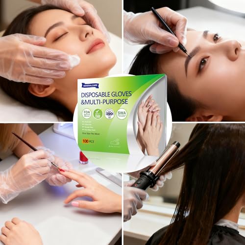 100 Pcs Disposable Gloves, PE Wax Therapy Liners & Covers for Paraffin Bath Mitts, Food Safe Textured Grip for Cooking, Cleaning & Crafts — view 6