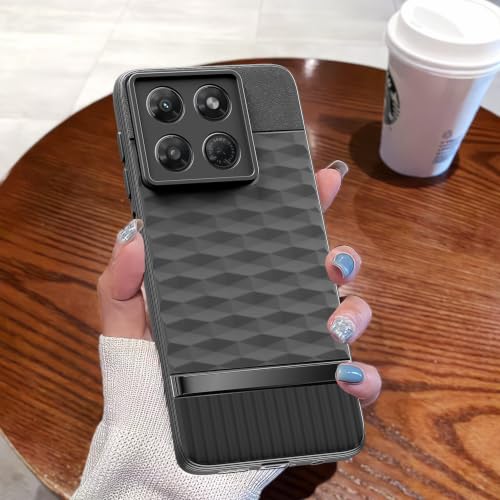 Image of Pikkme Back Cover for Motorola Moto G37 5G Camera Protection 3D Hexa Cube Design Silicone Protective Bumper Case (Black)