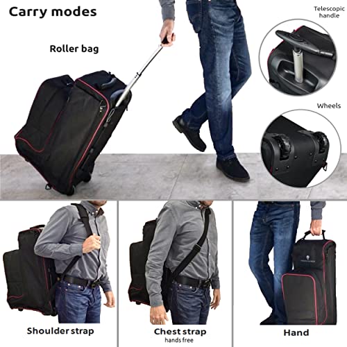 Indiana Mangus Tall Boot Bag Equestrian Wheeled. Foldable. English Horse Riding Bag Roller Luggage Style. All In One Bag For Long Boots, Helmet, Whip, Crop And Spurs. Equine Dressage Boot Trolley Bag. #TOP4