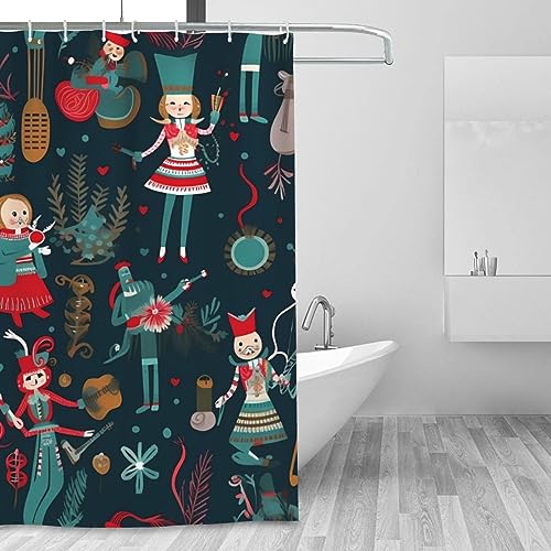 Rideau de douche ballet de Noël pour décoration de bain