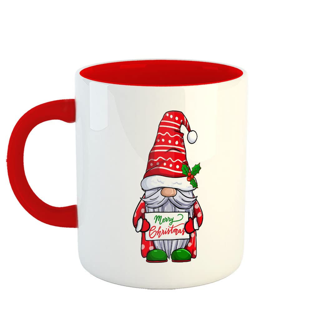 Happu® - Printed Ceramic Coffee Mug, Christmas Gifts, Gnome Santa, Christmas Mugs, Christmas Gifts for Kids, Secret Santa Gifts, Christmas Season, 8625-RD