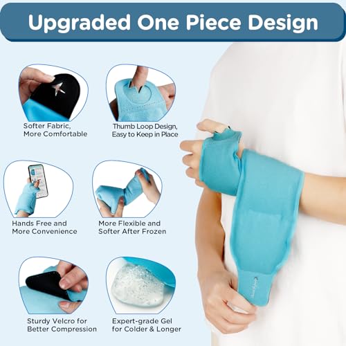Image of Comfytemp Wrist Ice Pack Wrap for Carpal Tunnel Relief, FSA Eligible Items Only List, Wrist Brace for Hand Pain, Gel Ice Packs for Injuries Reusable, Hot Cold Compression Glove for Tendonitis