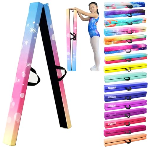 FC FUNCHEER 8FT Folding Balance Beam -Gymnastics Floor Beam -Gymnastics Equipment for Kids