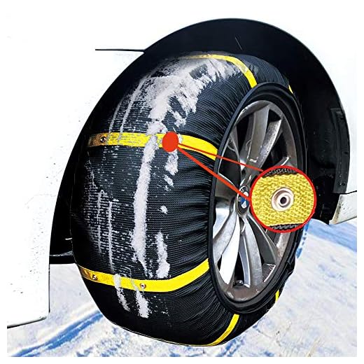 atliprime 2pcs Anti-Skid Safety Ice Mud Tires Snow Chains Auto Snow Chains Fabric Tire Chains Auto Snow Sock on Ice and Snowy Road (SD450)