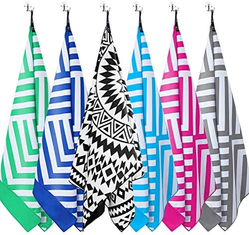 DARCHEN Microfiber Beach Towels Oversize Quick Dry Towel [6 Pack] - Travel Beach Towel for Swimming Pool, Sand Free Towel(Extra Large XL 70x35, Large 63x32) for Kids Adult, Compact Lightweight