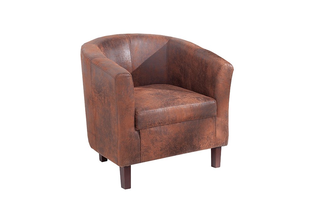 Riess Ambiente Design Sessel Hemingway Whisky-braun Massivholzbeine Kolonialstil Cocktailsessel Polstersessel