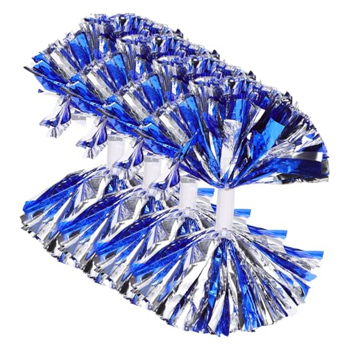 Mikikit Cheerleader Pom Poms Set 4pcs Reusable Hand-Waving Bouquets for Sports Dance and Cheerleading