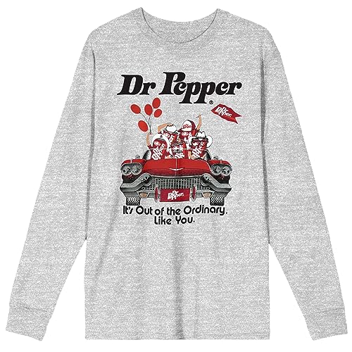 Dr. Pepper It's Out of The Ordinary Crew Neck Long Sleeve Athletic Heather Adult Tee