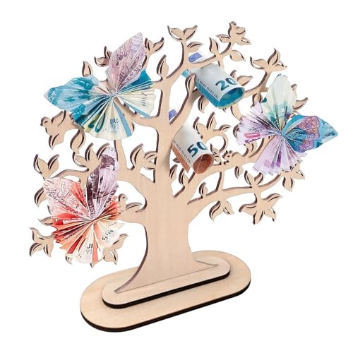Geldbaum Holz Geschenk Hochzeit Geldgeschenk Holzbaum Geldgeschenke Verpackung Für Brautpaar Geld...