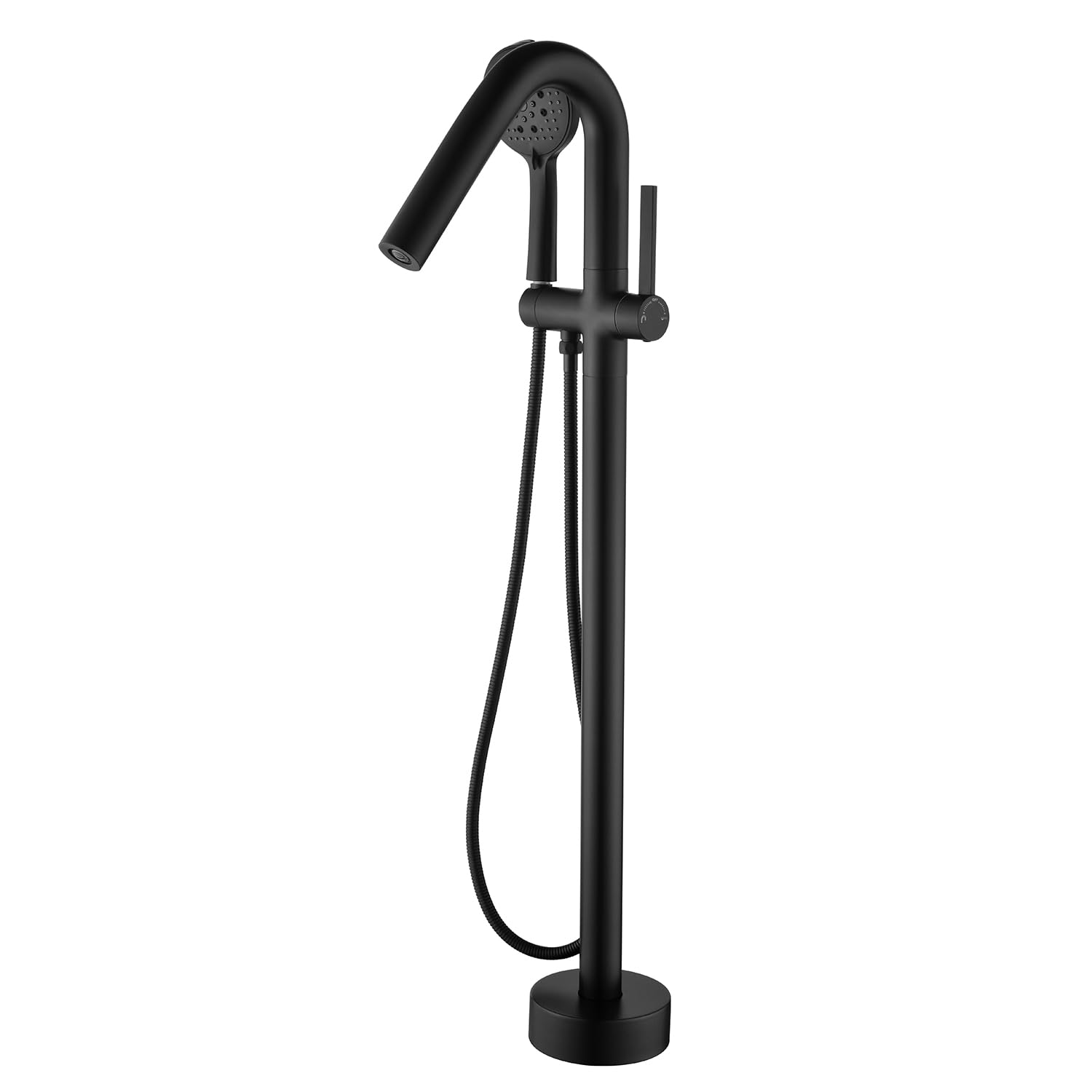 INAGE Matte Black Freestanding Bathtub Faucet Floor Mounted Tub Filler