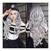 Produktbild WANGZ Frauen Harajuku Ganz Lange Hitzebeständige lockige Wavy Perücke Damen Synthetic Halloween Cosplay Anime Kostüm-Partei-Abendkleid-Haar-Perücken Haarteil 80cm / 32", Silber