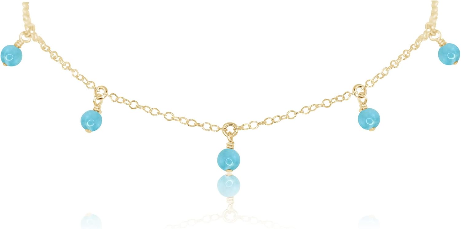Luna Tide Larimar Bead Drop Choker in 14k Gold Fill