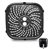 GWY Air Fryer Accessories for PowerXL Vortex Pro 8 QT Air Fryer, Oval Nonstick 10''*10''Air Fryer Replacement Parts Tray Basket Grill Pan Grill Plate Crisper Plate with Rubber Bumpers,Dishwasher Safe