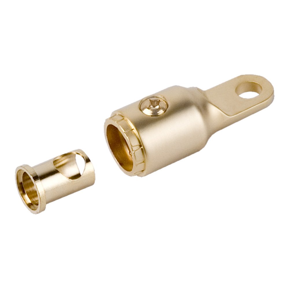 Gold 0/2 Gauge Ring Terminal with Adapter Marine Grade Car Stereo Audio UTV