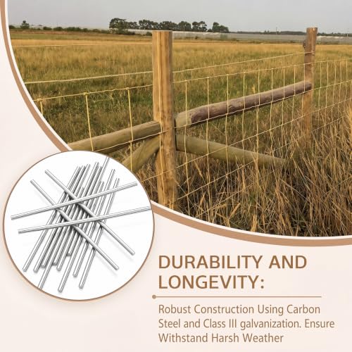 Image of MorningRo 50 Pcs 12'' X 3 /8 Inch Galvanized Brace Pin for H Fence | Shelf Brackets Pegs, Rust Resistant, Plated Fence Post Bracing Tool, for Homeowners Farmers Contractors Building Farm