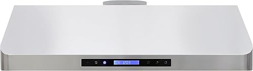 DUURA Elite DE360RHSSS Campana extractora debajo del gabinete con conducto de escape, luces LED táctiles, ventilador de 4 velocidades con control