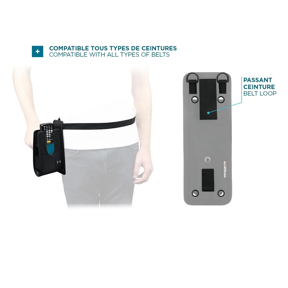 Mobilis Holster Cartuchera PDA Gun, Funda con Cinturón Talla M, Tamaño Máximo del Dispositivo : 24x9x7 cm, Negro
